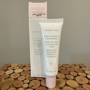 Mary Kay Full Coverage Foundation IVORY 204 #366700 Pink Cap Lid Discontinued